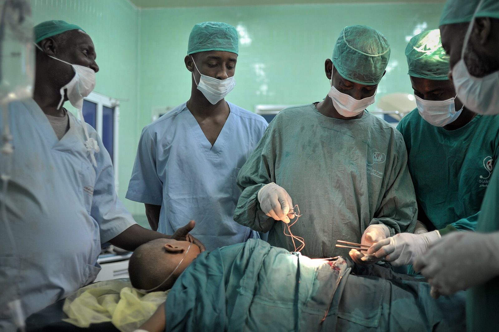 Clinical staff at work inside Banaadir Hospital, Mogadishu.
